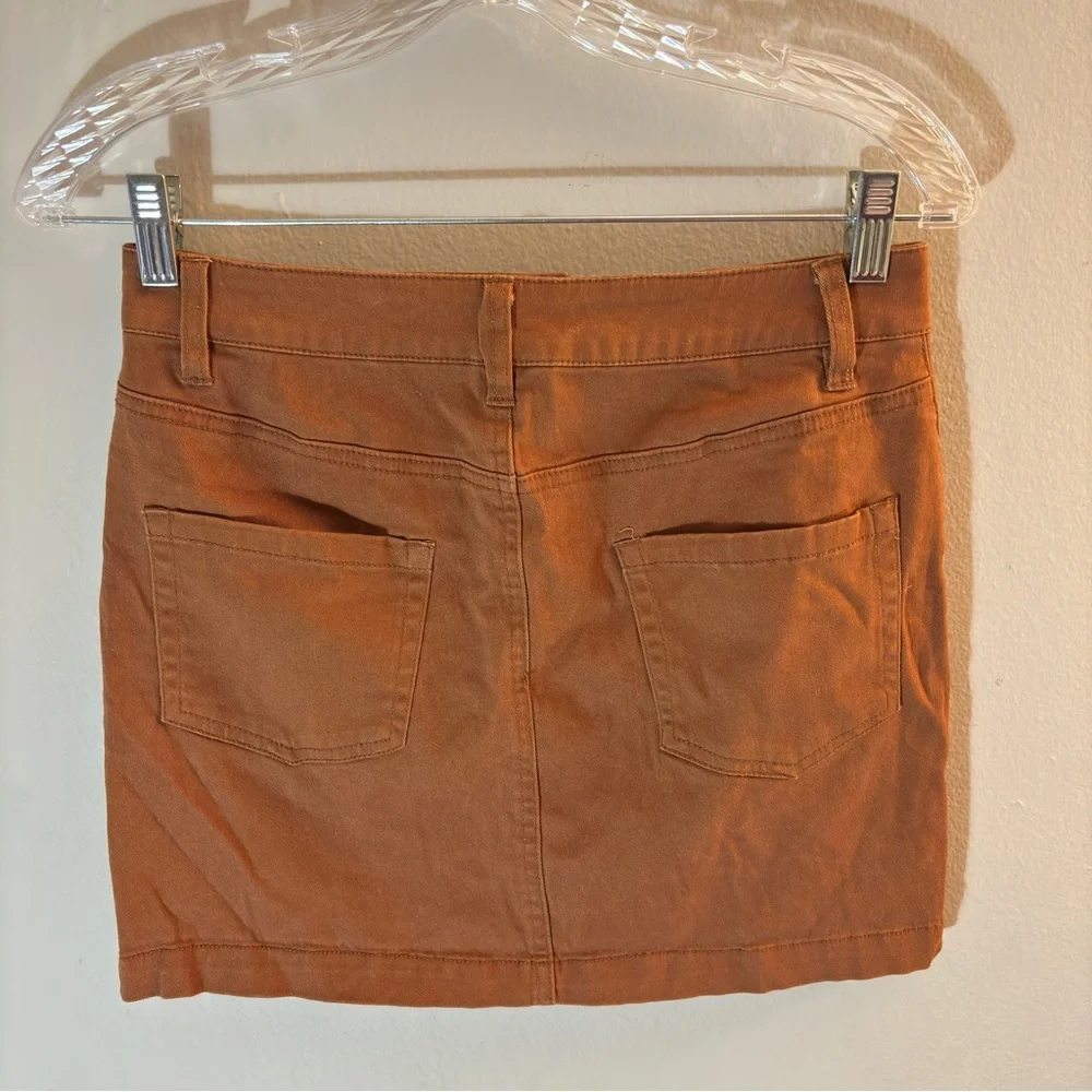 Angel Kiss Copper Button-Front Mini Skirt